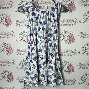 Pekkle dress blue Butterfly Patterned Kids Dress - White and Purple